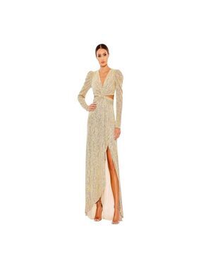 Mac Duggal Gown Size 6 Cream Multi-color
